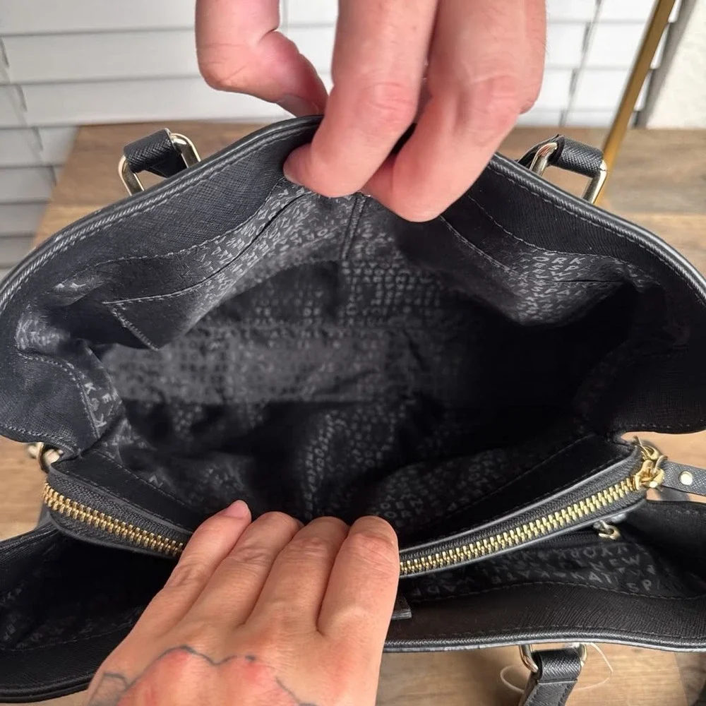 Kate Spade Laurel Way Evangelie Black Saffiano Leather Satchel Bag WKRU3930